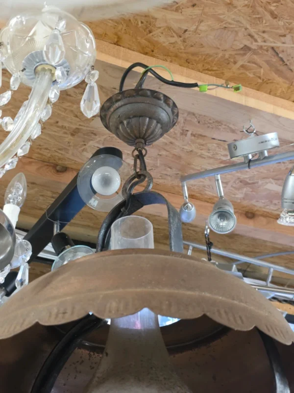 Lampa wisząca rustykalna stylizowana na naftową vintage metal 36 cm