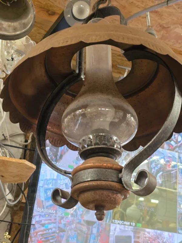 Lampa wisząca rustykalna stylizowana na naftową vintage metal 36 cm