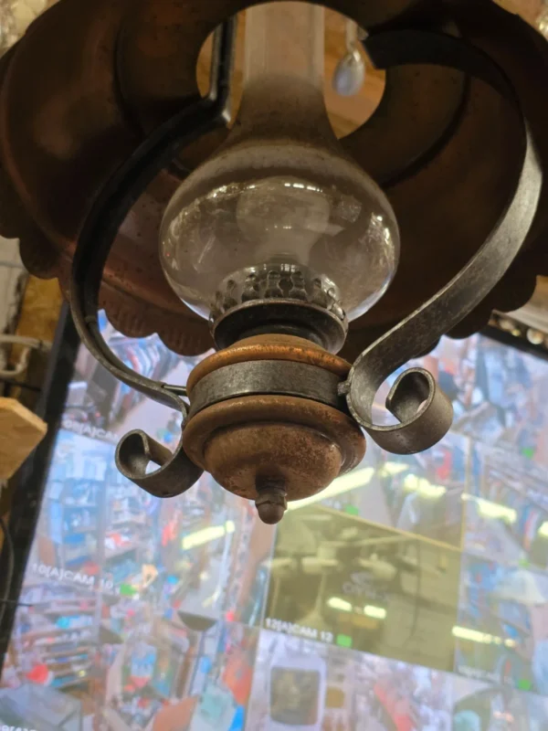 Lampa wisząca rustykalna stylizowana na naftową vintage metal 36 cm