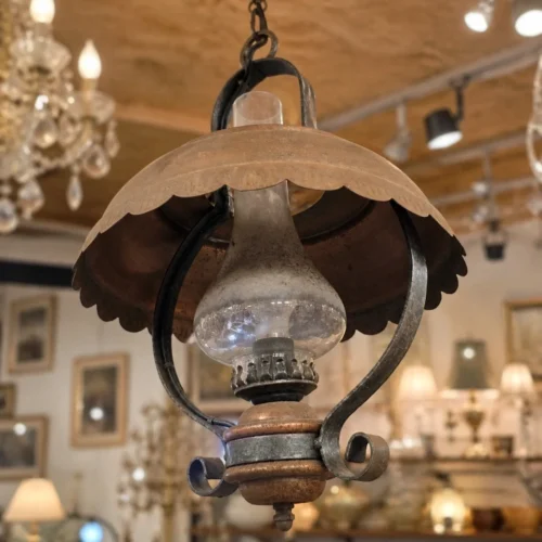 Lampa wisząca rustykalna stylizowana na naftową vintage metal 36 cm