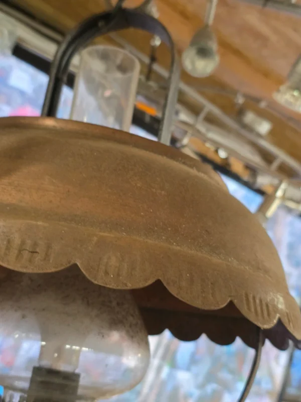 Lampa wisząca rustykalna stylizowana na naftową vintage metal 36 cm