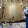 Lampa wisząca vintage złota szklane panele motyw roślinny 19 cm