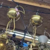 Para lamp wiszących mosiądz szkło grawerowane retro vintage 20 cm