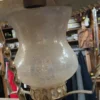 Lampa wisząca latarnia mosiężna retro rustykalna szkło mrożone 31 cm