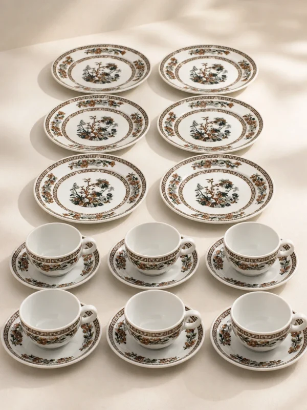 Serwis kawowy Bauscher Weiden Bavaria wzór chiński 6 osób mlecznik