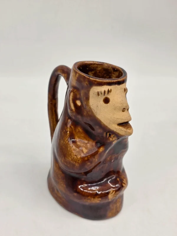 Kubek ceramiczny małpka figurka do yerba mate folk zestaw z dzbankiem