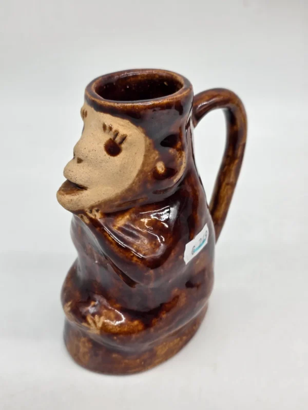 Kubek ceramiczny małpka figurka do yerba mate folk zestaw z dzbankiem