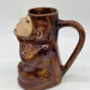 Kubek ceramiczny małpka figurka do yerba mate folk zestaw z dzbankiem