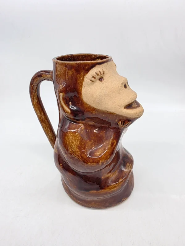 Dzbanek ceramiczny małpka figurka folk handmade vintage 24 cm 1l