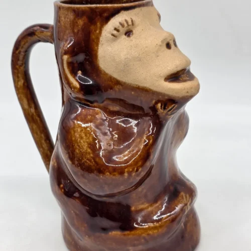 Dzbanek ceramiczny małpka figurka folk handmade vintage 24 cm 1l