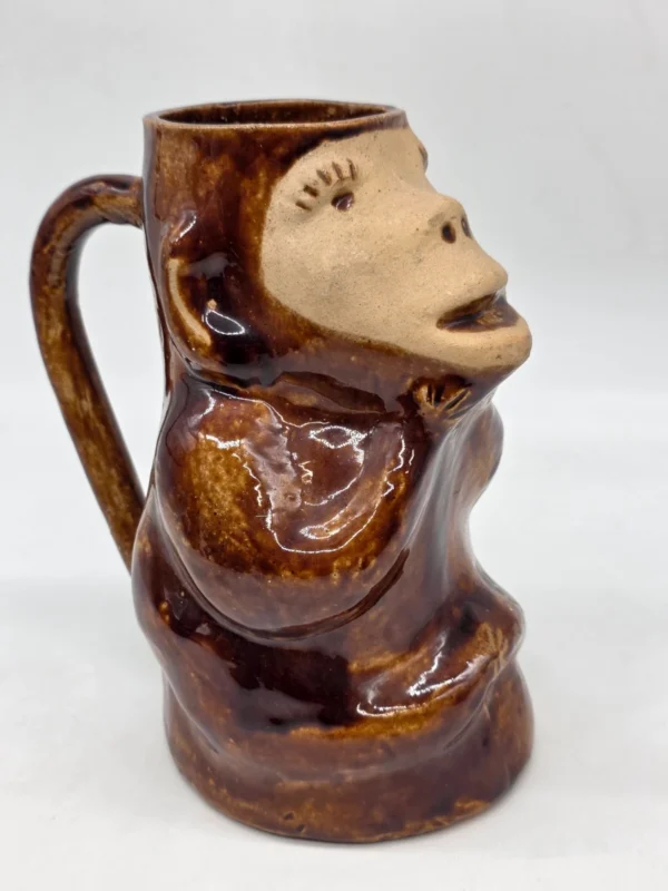 Dzbanek ceramiczny małpka figurka folk handmade vintage 24 cm 1l