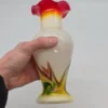 Wazon szkło artystyczne wielobarwne falbanka vintage 20 cm