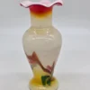 Wazon szkło artystyczne wielobarwne falbanka vintage 20 cm