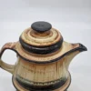 Dzbanek ceramiczny z podgrzewaczem zestaw do herbaty vintage rustykalny