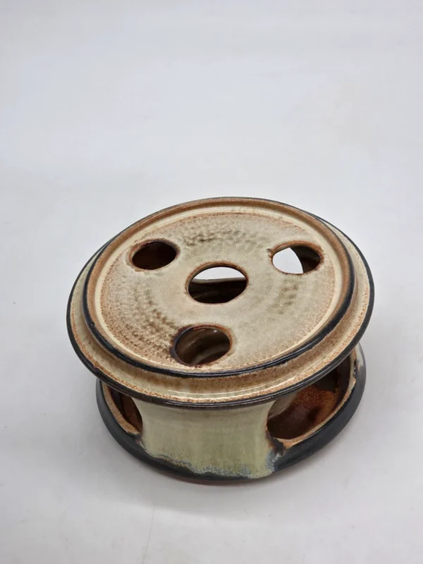 Dzbanek ceramiczny z podgrzewaczem zestaw do herbaty vintage rustykalny