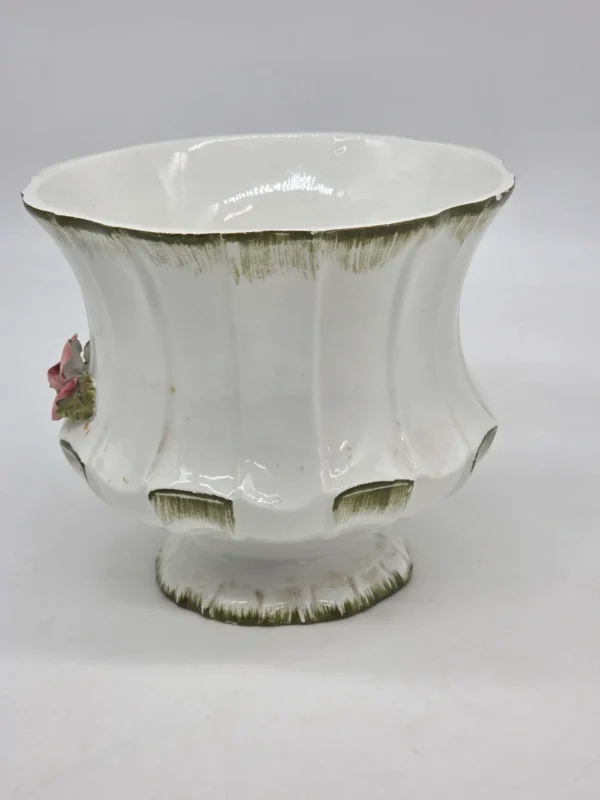 Ceramiczna osłonka na doniczkę Made in Italy róża vintage