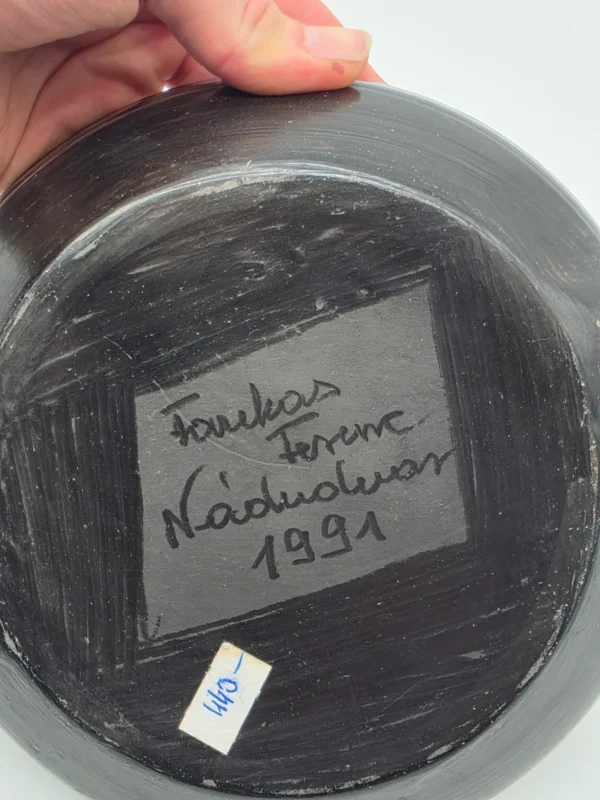 Patera czarna ceramika Nádudvar Fazekas Ferenc 1991 unikat folk art