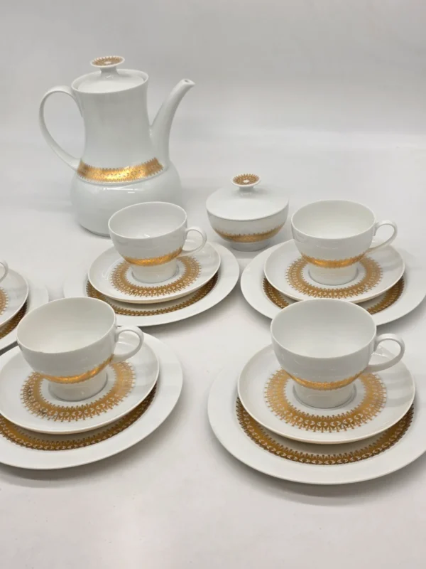 Serwis kawowy Thomas Germany Rosenthal złote zdobienia 5 osób vintage