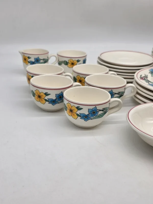 Serwis obiadowy Ceramica Olympia kwiaty polne 31 elementów rustykalny