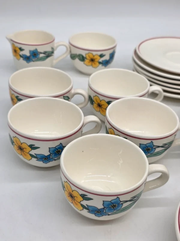 Serwis obiadowy Ceramica Olympia kwiaty polne 31 elementów rustykalny