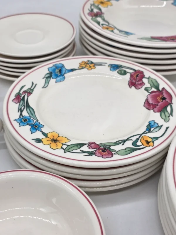 Serwis obiadowy Ceramica Olympia kwiaty polne 31 elementów rustykalny