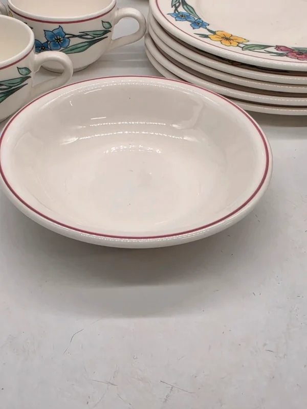 Serwis obiadowy Ceramica Olympia kwiaty polne 31 elementów rustykalny