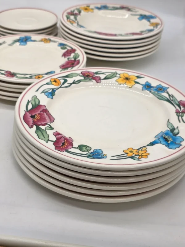 Serwis obiadowy Ceramica Olympia kwiaty polne 31 elementów rustykalny