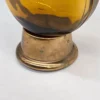 Mosiężna karafka pozytywka Helan Gar miodowe szkło vintage 28 cm