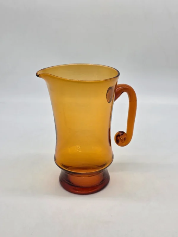 Skandynawski dzbanek Handcraft szkło artystyczne bursztynowe 20 cm