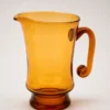 Skandynawski dzbanek Handcraft szkło artystyczne bursztynowe 20 cm