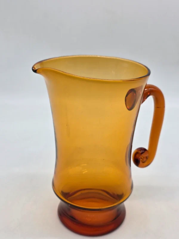 Skandynawski dzbanek Handcraft szkło artystyczne bursztynowe 20 cm