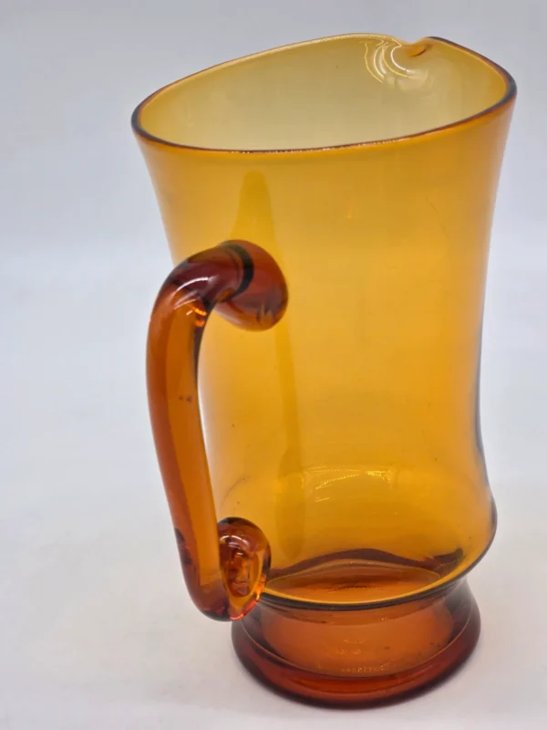Skandynawski dzbanek Handcraft szkło artystyczne bursztynowe 20 cm