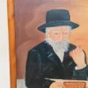 Obraz olejny na desce Żyd z pieniążkiem symbol bogactwa 56x68 cm