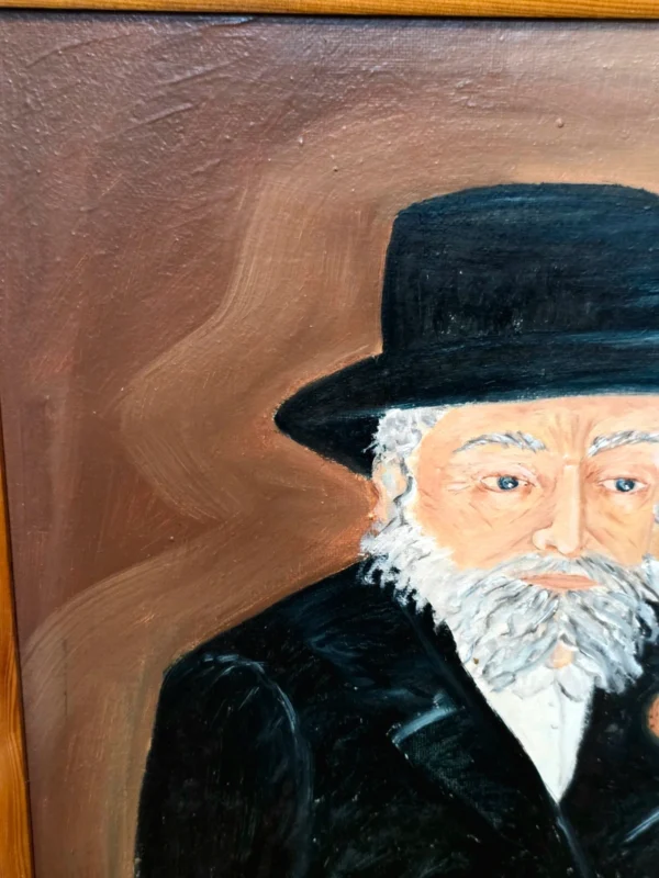 Obraz olejny na desce Żyd z pieniążkiem symbol bogactwa 56x68 cm