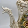 Ogromny dzban Capodimonte Włochy rzeźbiona ceramika kwiaty 48 cm