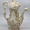 Ogromny dzban Capodimonte Włochy rzeźbiona ceramika kwiaty 48 cm