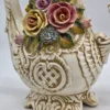 Ogromny dzban Capodimonte Włochy rzeźbiona ceramika kwiaty 48 cm