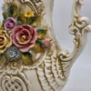 Ogromny dzban Capodimonte Włochy rzeźbiona ceramika kwiaty 48 cm