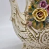 Ogromny dzban Capodimonte Włochy rzeźbiona ceramika kwiaty 48 cm
