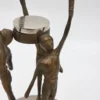 Mosiężna figurka świecznik z trzema postaciami vintage 24 cm