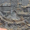 Płaskorzeźba ścienna Praga Prašná brána żeliwo relief 32x40 cm