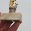 Stara figurka Syrenka Warszawska mosiądz kamienna podstawa 11 cm