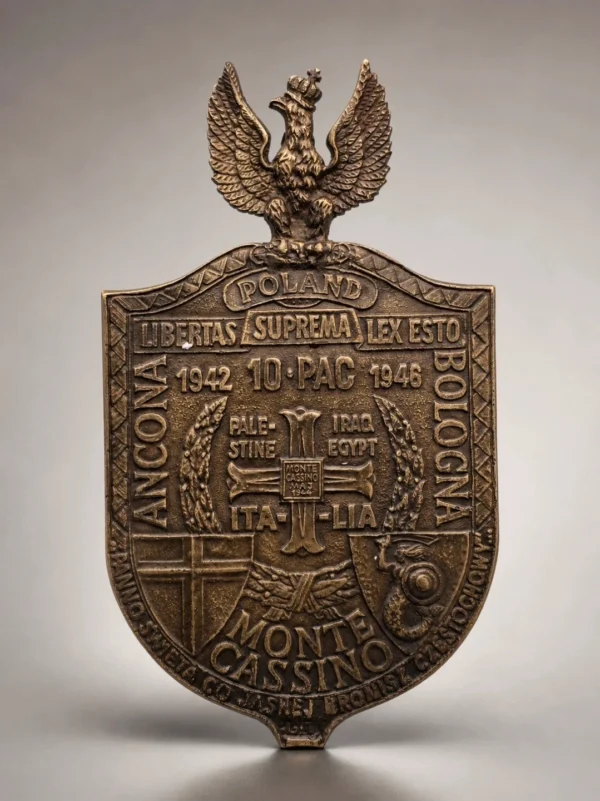 Pamiątkowy ryngraf 10 PAC Monte Cassino 2 Korpus Polski 1942 1946