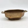 Misa patera Art Deco geometryczna ośmiokątna ciężka metalowa 23 cm