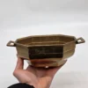 Misa patera Art Deco geometryczna ośmiokątna ciężka metalowa 23 cm