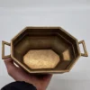 Misa patera Art Deco geometryczna ośmiokątna ciężka metalowa 23 cm