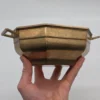 Misa patera Art Deco geometryczna ośmiokątna ciężka metalowa 23 cm
