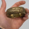 Szeroka bransoleta vintage ażurowa z sercem styl etno średnica 6.5 cm