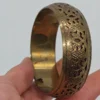 Szeroka bransoleta vintage ażurowa z sercem styl etno średnica 6.5 cm