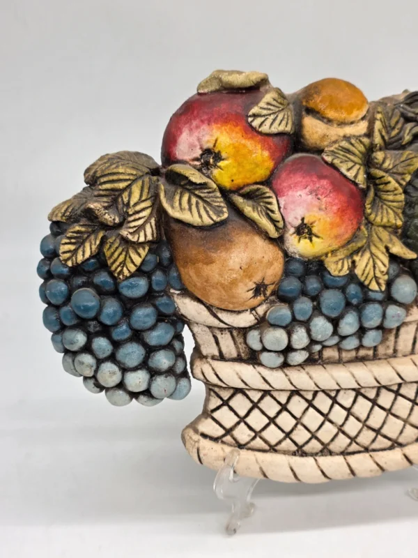 Duża płaskorzeźba Kosz z owocami Ceramiche Sala Italy 37x27 cm